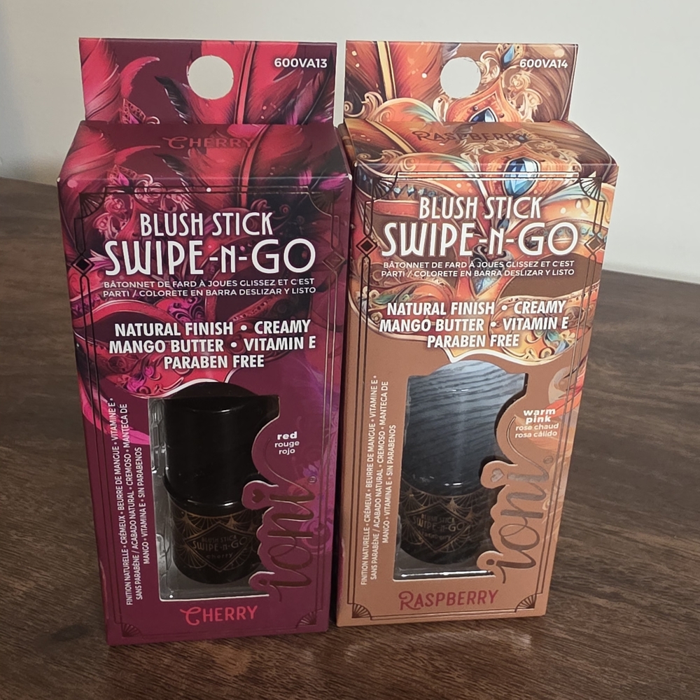 ICON Swipe-N-Go Blush Stick - Cherry Red & Raspberry Orange